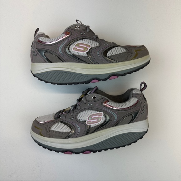Sketchers Shape-ups Pink & Gray Size 7.5 - Picture 5 of 12